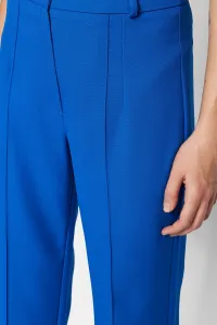 Trendyol Saks rovné vysoké pásové rebrované prešívané nohavice