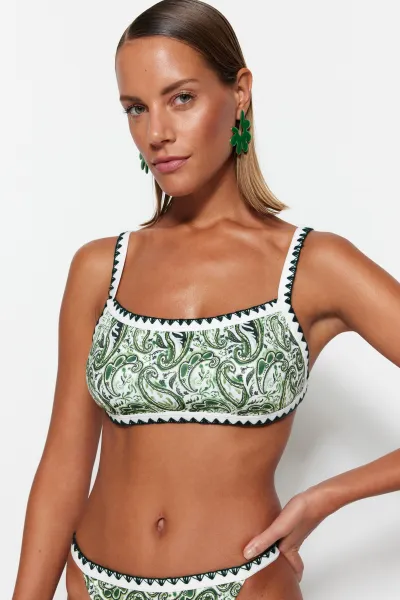 Trendyol Paisley Bralette vyšívaný top bikín