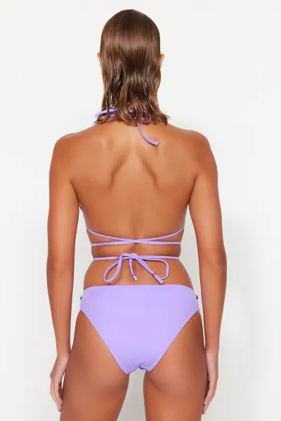Trendyol Lila Bead Príslušenstvo normálna noha bikiny spodok