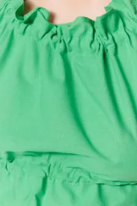 Trendyol Tropická Zelená Tkaná Peplumová Crop Top