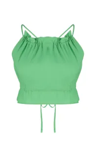 Trendyol Tropická Zelená Tkaná Peplumová Crop Top