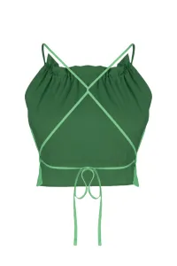 Trendyol Tropická Zelená Tkaná Peplumová Crop Top