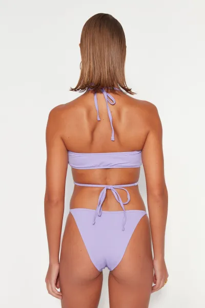 Trendyol Lila Bralette kravata bikiny top