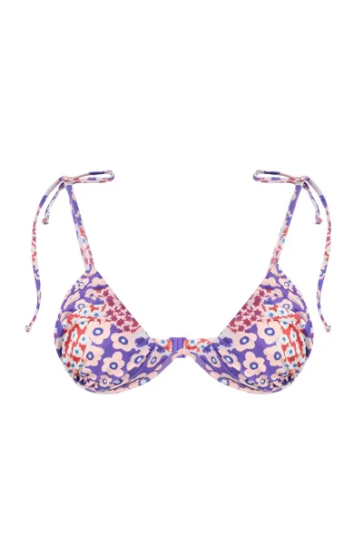 Trendyol Kvetinový vzorovaný Obrátený V Underwire Bikini Top