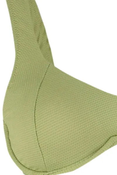 Trendyol Khaki Underwire Inverted V Underwire textúrovaný top bikín