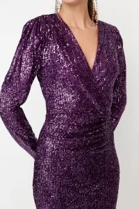 Dámske šaty Trendyol TPRAW20EL0505/PLUM{