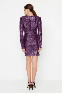 Dámske šaty Trendyol TPRAW20EL0505/PLUM{