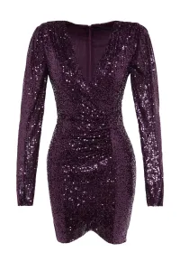Dámske šaty Trendyol TPRAW20EL0505/PLUM{