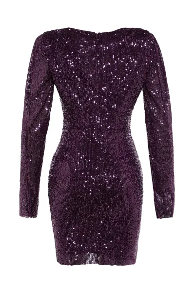 Dámske šaty Trendyol TPRAW20EL0505/PLUM{