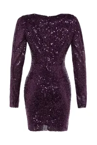 Dámske šaty Trendyol TPRAW20EL0505/PLUM{