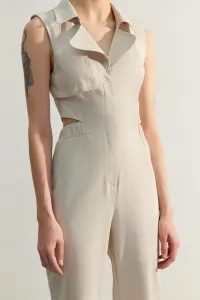 Trendyol limitovaná edícia kamenné okno detailný maxi tkaný overal