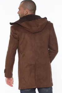 PLT8399 DEWBERRY SUEDE LOOK PÁNSKY KABÁT-OUTDOOR KÁVA