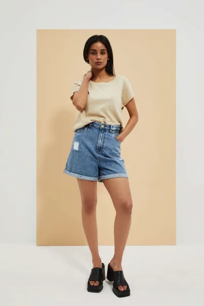 Marisse Women's Shorts L-Sh-4004 Blue