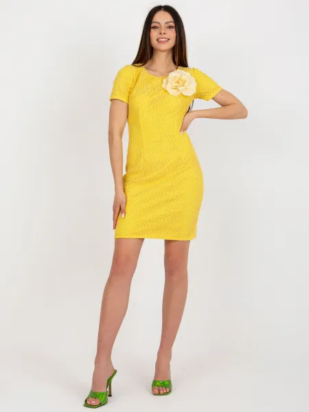 Dress-LK-SK-506335.21-dark yellow