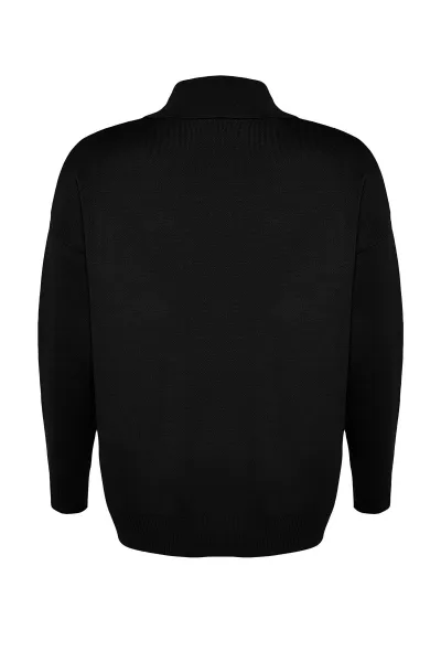 Trendyol Curve čierny predný detailný pletený sveter