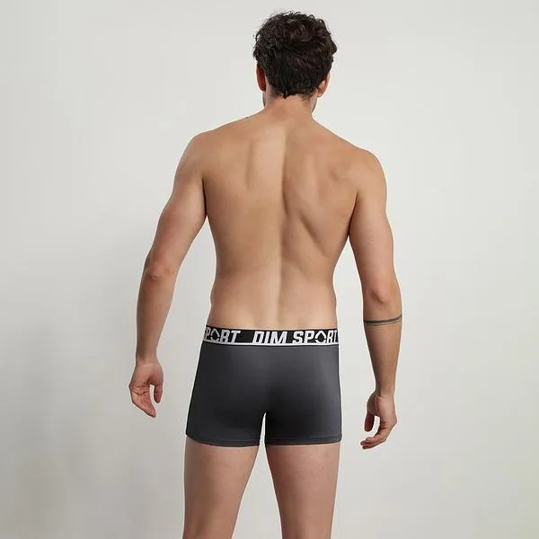 DIM SPORT MICROFIBRE BOXER 3x - Pánske športové boxerky 3 ks - sivá - modrá - čierna