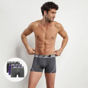 DIM SPORT MICROFIBRE BOXER 3x - Pánske športové boxerky 3 ks - sivá - modrá - čierna