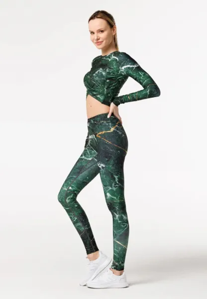Bittersweet Paris Woman's Marble Gaia Longsleeve Top GLT-C-Print BSP861