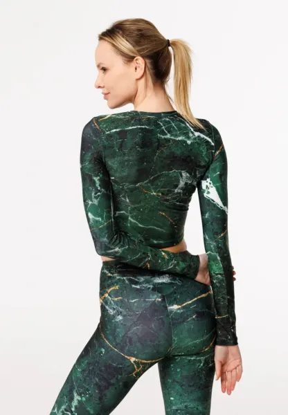 Bittersweet Paris Woman's Marble Gaia Longsleeve Top GLT-C-Print BSP861