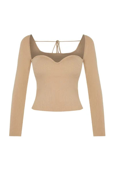 Trendyol Nork Sweetheart golier detailný pletený sveter