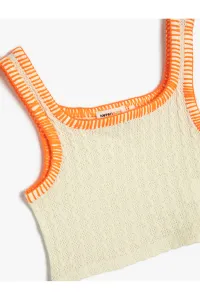 Koton Háčkovaný Crop Top bez Rukávov s U-Výstrihom