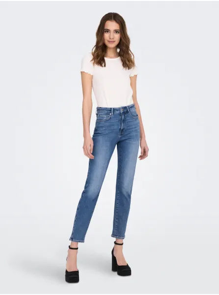 Modré dámske straight fit džínsy ONLY Emily