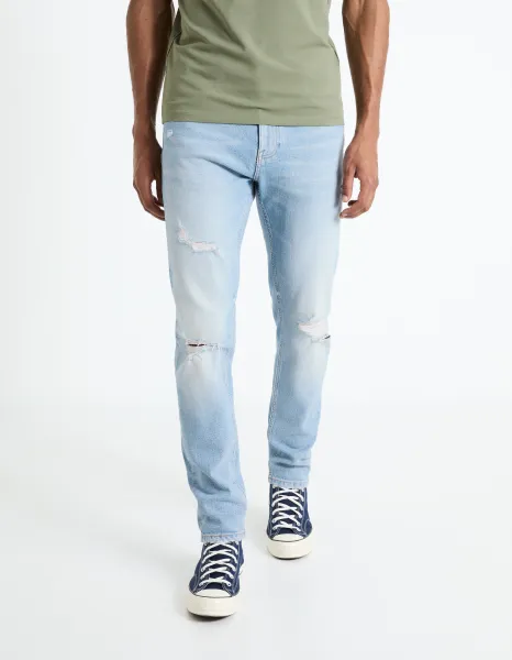 Svetlomodré pánske slim fit džínsy Celio Fostroy