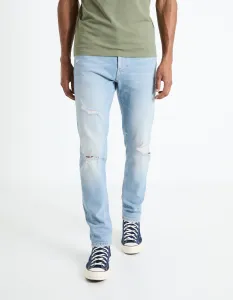 Svetlomodré pánske slim fit džínsy Celio Fostroy