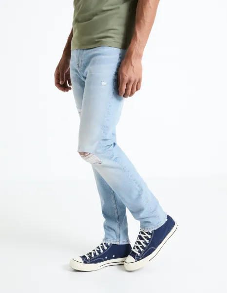 Svetlomodré pánske slim fit džínsy Celio Fostroy