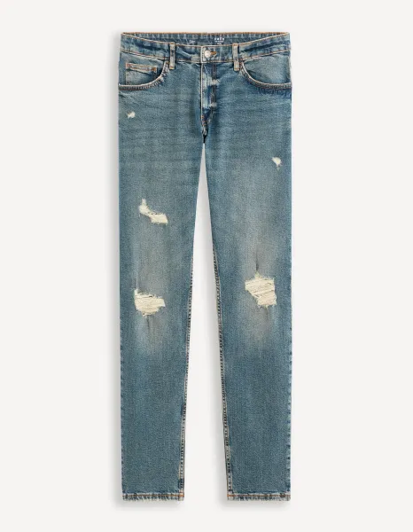 Modré pánske slim fit džínsy Celio Fostroy