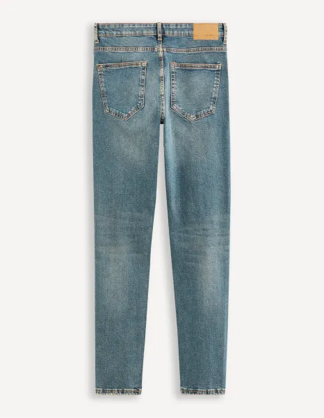 Modré pánske slim fit džínsy Celio Fostroy