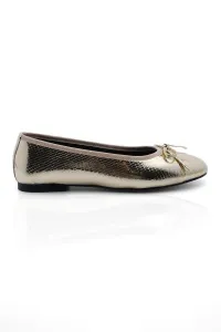 Dámske baleríny Marjin Women's Daily Ballet Flats s okrúhlym nosom Adusa Gold Snake