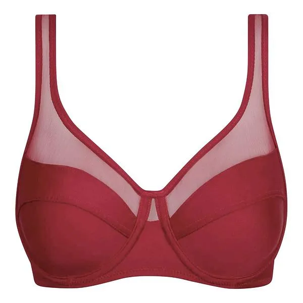 DIM GENEROUS CLASSIC BRA - Dámska podprsenka s kosticami - tmavo červená