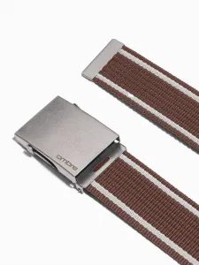 Ombre Two-tone men's parchment belt with horizontal stripes border