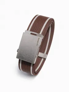 Ombre Two-tone men's parchment belt with horizontal stripes border