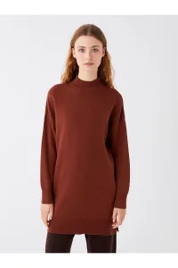 LC Waikiki Lw - Half Turtleneck Plain Long Sleeve Oversize Women's Knitwear Tunic