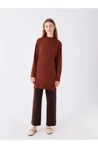 LC Waikiki Lw - Half Turtleneck Plain Long Sleeve Oversize Women's Knitwear Tunic