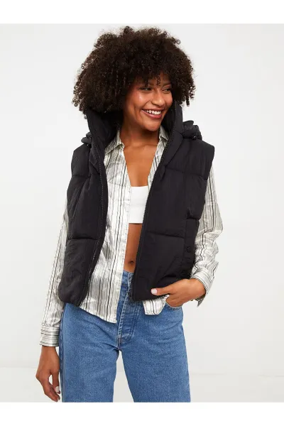 LC Waikiki Lw - Women's Hooded Plain Puffer Vest