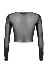 Trendyol Black Cut Out/Window Detailed Tulle Blouse