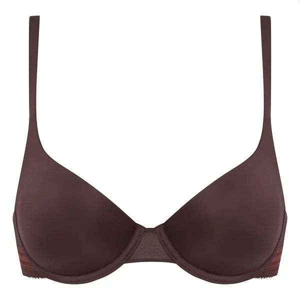 DIM INVISIFREE PADDED BRA - Dámska hladká vystužená podprsenka - hnedá