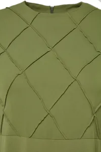 Trendyol Khaki steh detail aerobínové tkané maxi šaty