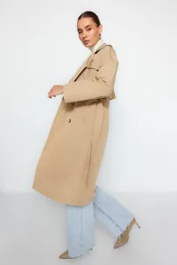 Trendyol béžový oversize široký strih vodoodpudivý trenčkot