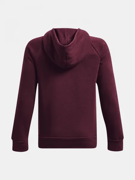 Vínová chlapčenská mikina s kapucňou Under Armour Rival Fleece