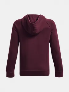 Vínová chlapčenská mikina s kapucňou Under Armour Rival Fleece