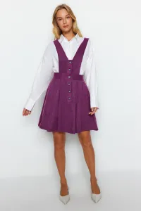 Trendyol Damson Mini Gilet Tkané gombíky detailne tkané šaty