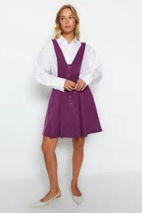 Trendyol Damson Mini Gilet Tkané gombíky detailne tkané šaty