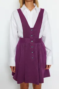 Trendyol Damson Mini Gilet Tkané gombíky detailne tkané šaty