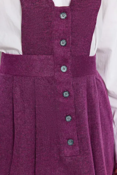 Trendyol Damson Mini Gilet Tkané gombíky detailne tkané šaty