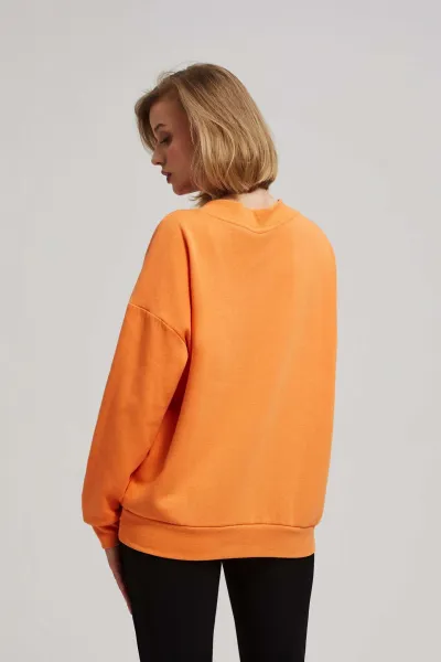 Marisse Orange V-Neck Sweatshirt