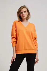 Marisse Orange V-Neck Sweatshirt